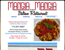 Tablet Screenshot of mangiamangiarestaurant.com